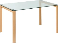 Esstisch Sicherheitsglas / Heller Holzfarbton 130 X 80 Cm Tavira
