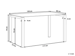 Esstisch Sicherheitsglas / Heller Holzfarbton 130 X 80 Cm Tavira
