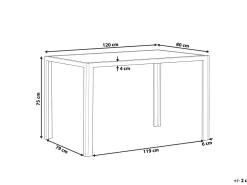 Esstisch Sicherheitsglas / Schwarz 120 X 80 Cm Lavos