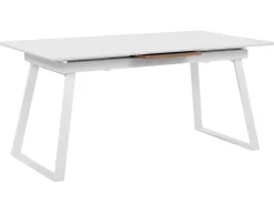 Esstisch Weis / Dunkler Holzfarbton Ausziehbar 160 / 200 X 90 Cm Kaluna