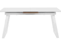 Esstisch Weis / Dunkler Holzfarbton Ausziehbar 160 / 200 X 90 Cm Kaluna