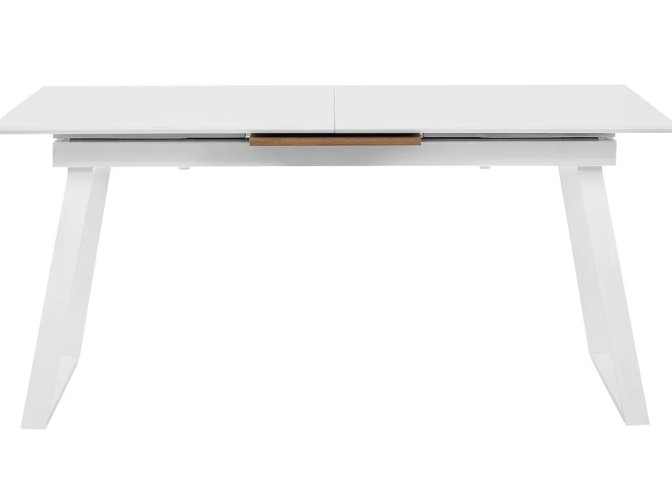 Esstisch Weis / Dunkler Holzfarbton Ausziehbar 160 / 200 X 90 Cm Kaluna