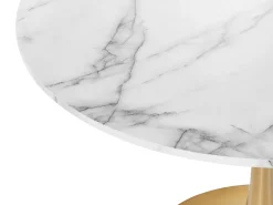 Esstisch Weis / Gold Marmor Optik 90 Cm Boca