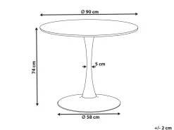 Esstisch Weis / Gold Marmor Optik 90 Cm Boca