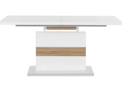 Esstisch Weis / Heller Holzfarbton 160/200 X 90 Cm Ausziehbar Santana