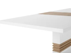 Esstisch Weis / Heller Holzfarbton 160/200 X 90 Cm Ausziehbar Santana