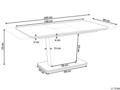Esstisch Weis 160/200 X 90 Cm Ausziehbar Sunds