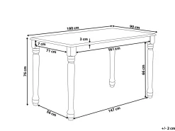 Esstisch Weis 180 X 90 Cm Cary
