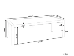 Esstisch Weis 220 X 90 Cm Schwarzes Gestell Arctic I