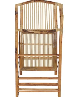 Esszimmerstuhl Bambusholz / Rattan Braun 4Er Set Klappbar Trentor