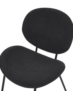 Esszimmerstuhl Boucle Schwarz 2Er Set Luana