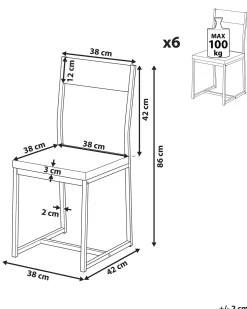 Esszimmerstuhl Dunkler Holzfarbton 6Er Set Laredo