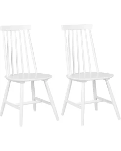 Esszimmerstuhl Gummibaumholz Weis 2Er Set Burbank