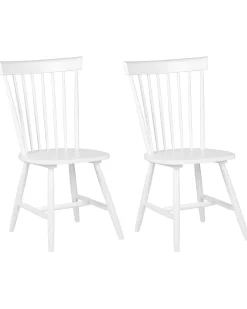Esszimmerstuhl Gummibaumholz Weis 2Er Set Burges