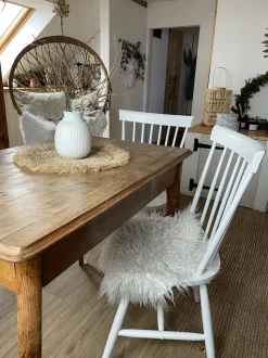 Esszimmerstuhl Gummibaumholz Weis 2Er Set Burges