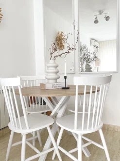 Esszimmerstuhl Gummibaumholz Weis 2Er Set Burges