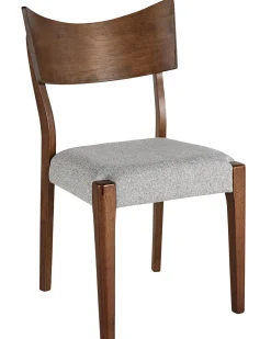 Esszimmerstuhl Gummibaumholz Dunkelbraun / Grau 2Er Set Eden