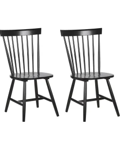 Esszimmerstuhl Gummibaumholz Schwarz 2Er Set Burges