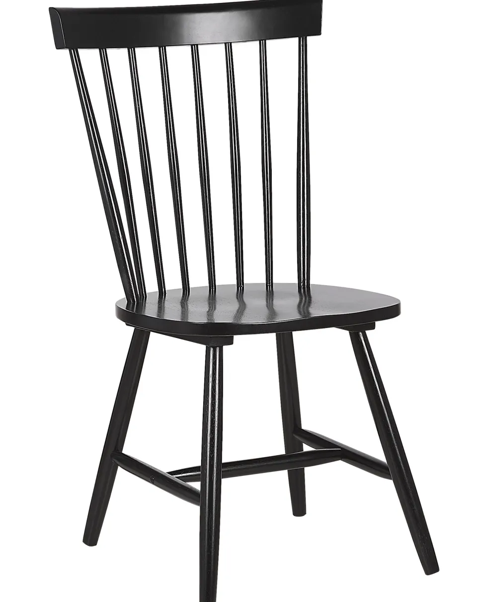 Esszimmerstuhl Gummibaumholz Schwarz 2Er Set Burges