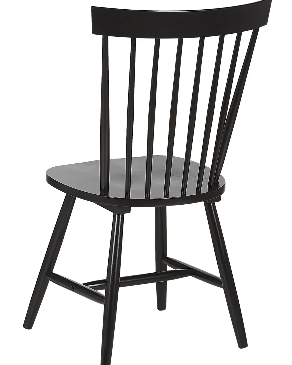 Esszimmerstuhl Gummibaumholz Schwarz 2Er Set Burges
