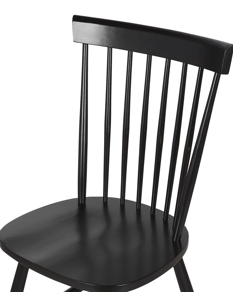 Esszimmerstuhl Gummibaumholz Schwarz 2Er Set Burges