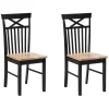 Esszimmerstuhl Gummibaumholz Schwarz / Hellbraun 2Er Set Houston
