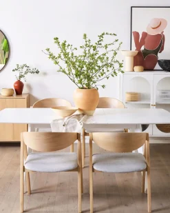 Esszimmerstuhl Heller Holzfarbton / Hellgrau 2Er Set Yuba