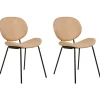 Esszimmerstuhl Kunstleder Sandbeige / Schwarz 2Er Set Luana