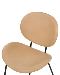 Esszimmerstuhl Kunstleder Sandbeige / Schwarz 2Er Set Luana