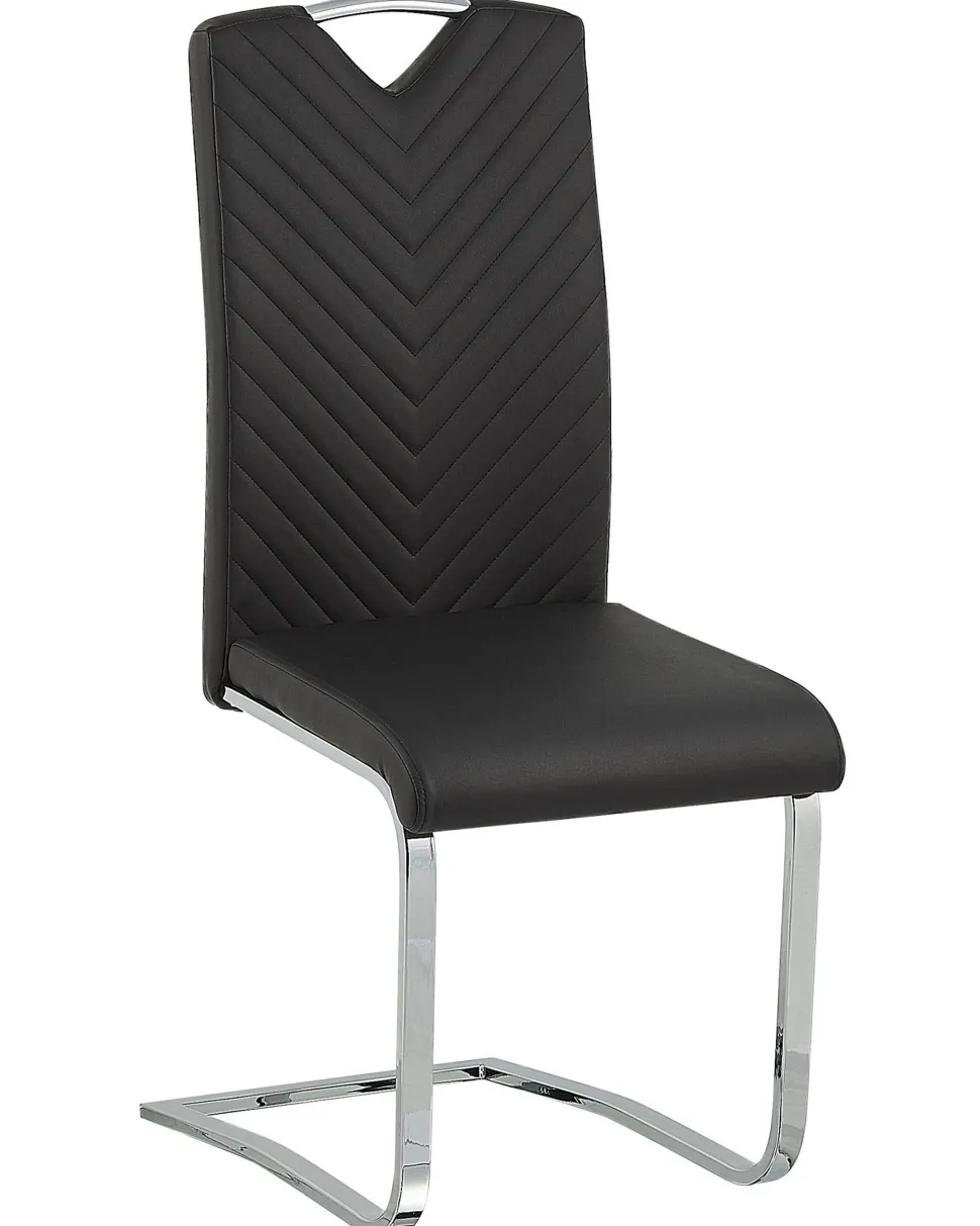 Esszimmerstuhl Kunstleder Schwarz 2Er Set Picknes