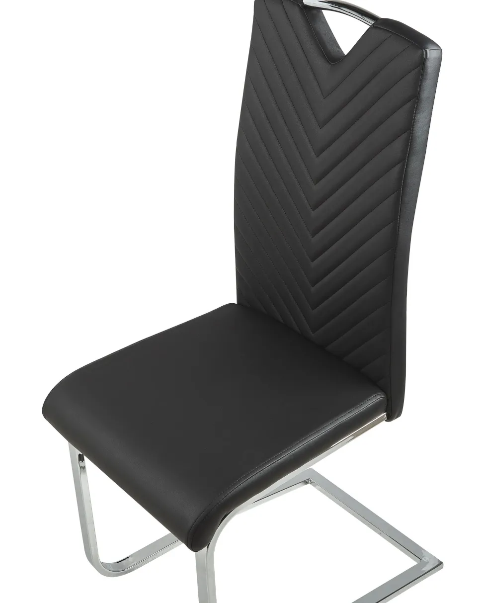 Esszimmerstuhl Kunstleder Schwarz 2Er Set Picknes