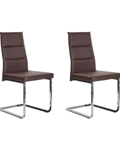 Esszimmerstuhl Kunstleder Dunkelbraun 2Er Set Rockford