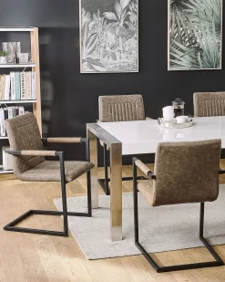 Esszimmerstuhl Kunstleder Braun 2Er Set Brandol