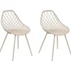 Esszimmerstuhl Kunststoff Beige 2Er Set Canton Ii