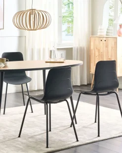 Esszimmerstuhl Kunststoff Schwarz 2Er Set Loomis