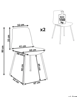 Esszimmerstuhl Kunststoff Schwarz 2Er Set Loomis