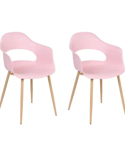 Esszimmerstuhl Kunststoff Rosa 2Er Set Utica