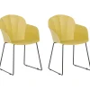 Esszimmerstuhl Kunststoff Gelb 2Er Set Sylva