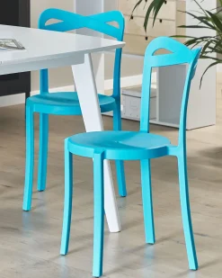 Esszimmerstuhl Kunststoff Blau 2Er Set Camogli