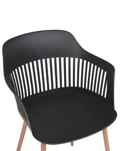 Esszimmerstuhl Kunststoff Schwarz 2Er Set Bereca
