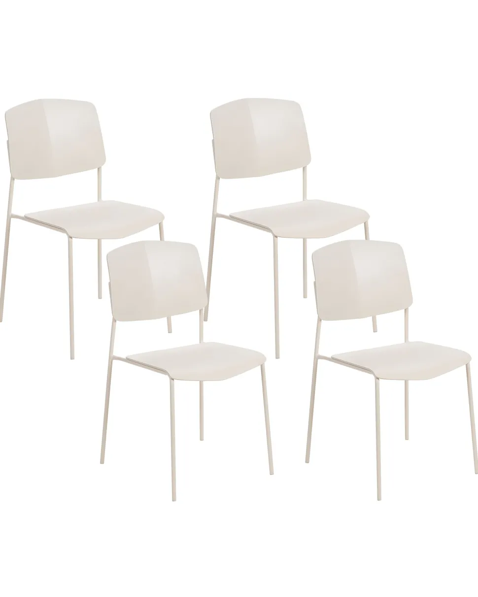 Esszimmerstuhl Kunststoff Beige 4Er Set Astoria