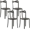 Esszimmerstuhl Kunststoff Schwarz 4Er Set Camogli