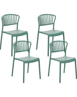 Esszimmerstuhl Kunststoff Grun 4Er Set Gela