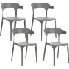 Esszimmerstuhl Kunststoff Grau 4Er Set Gubbio