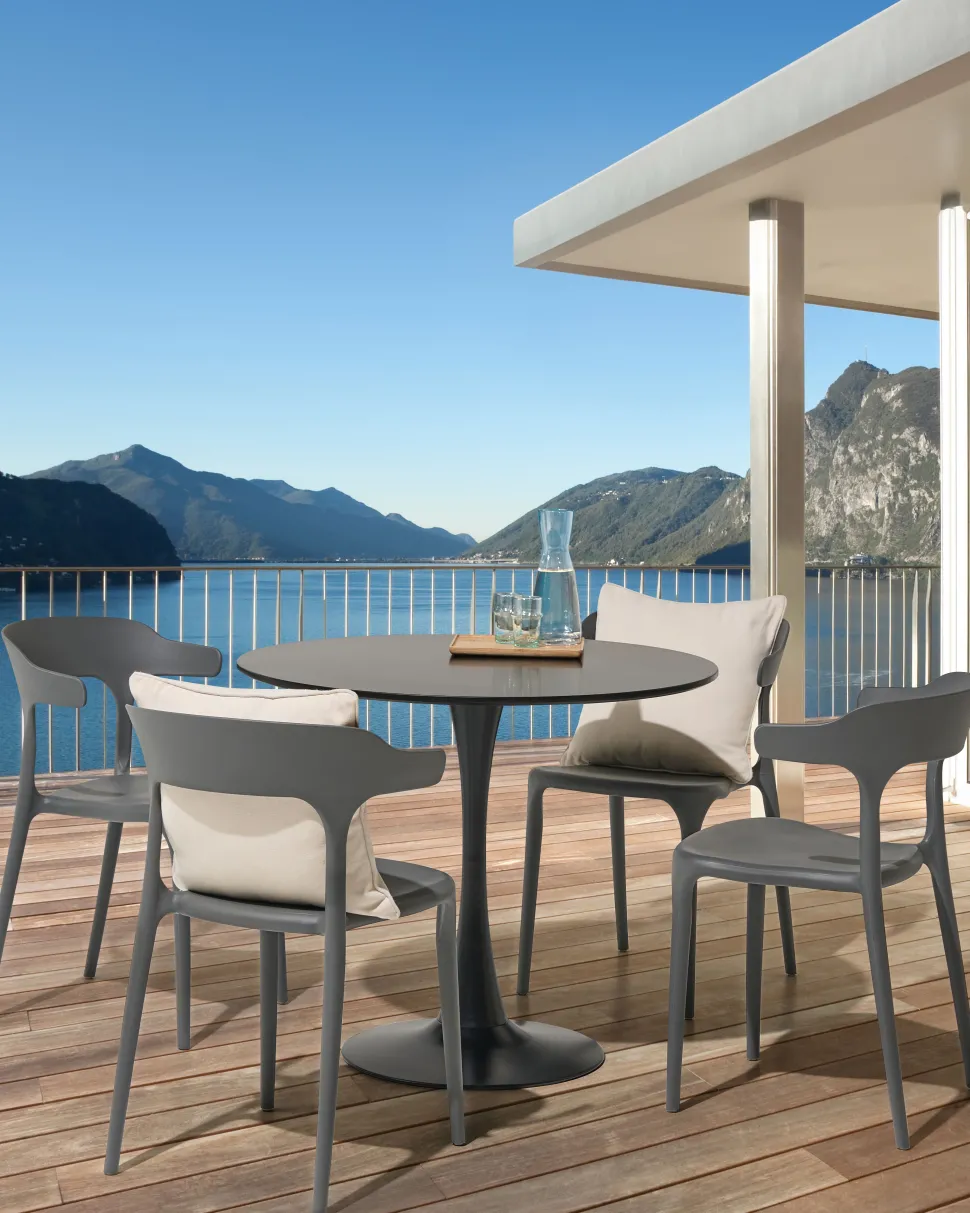Esszimmerstuhl Kunststoff Grau 4Er Set Gubbio