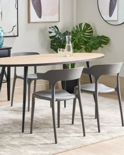 Esszimmerstuhl Kunststoff Grau 4Er Set Gubbio