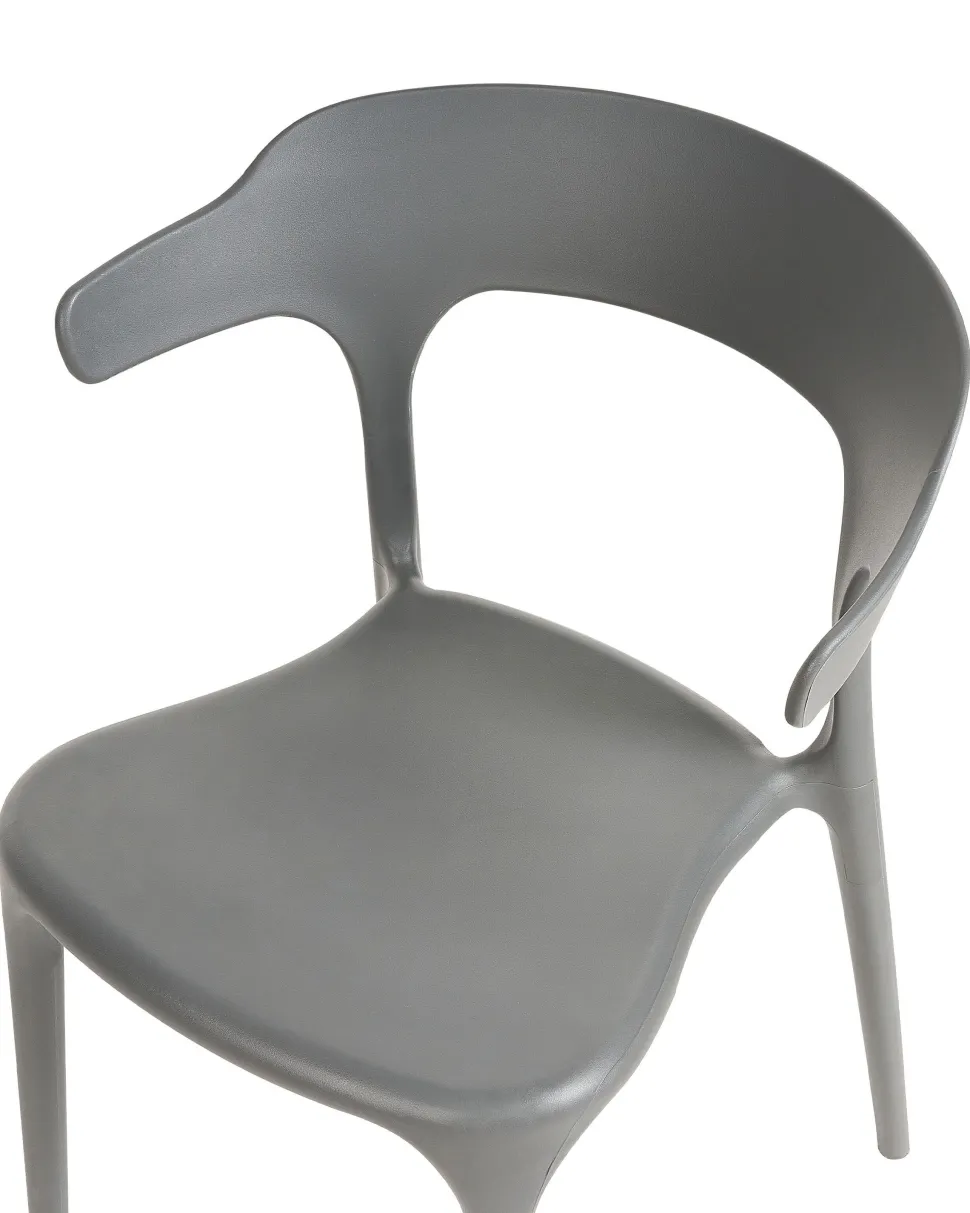 Esszimmerstuhl Kunststoff Grau 4Er Set Gubbio