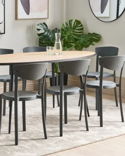 Esszimmerstuhl Kunststoff Dunkelgrau 8Er Set Vieste