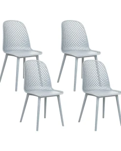 Esszimmerstuhl Kunststoff Hellblau 4Er Set Emory