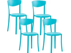 Esszimmerstuhl Kunststoff Blau 4Er Set Vieste
